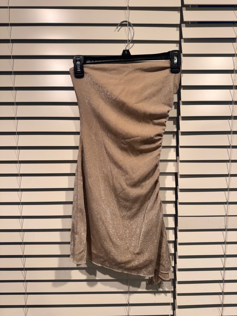 Princess Polly Shimmery Beige Ruched Midi Skirt